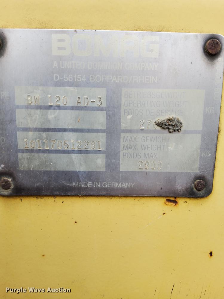image for item HX9556 1997 Bomag BW120AD-3  double drum vibratory roller