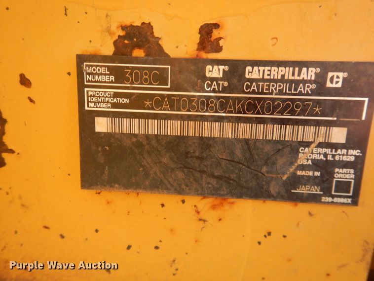 image for item DG1526 2008 Caterpillar 308C  mini excavator