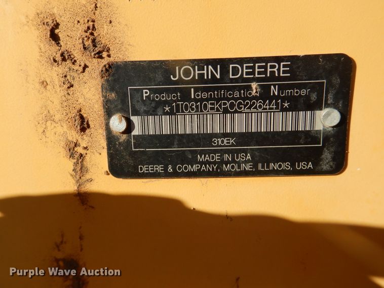 image for item DG1529 2012 John Deere 310K EP  backhoe