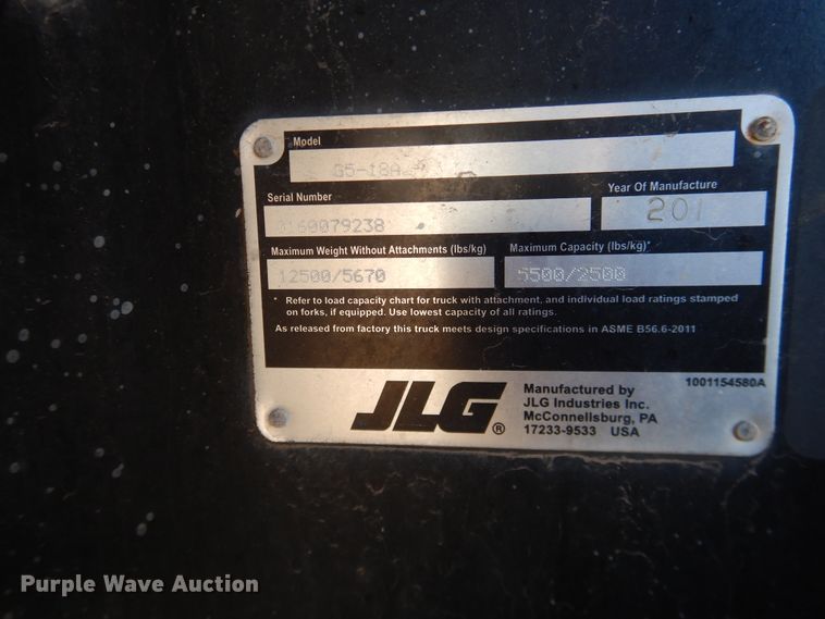 image for item DG1536 2017 JLG G5-18A  telehandler