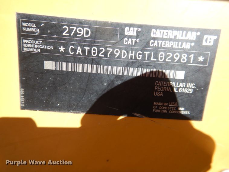 image for item DG1570 2016 Caterpillar 279D  tracked skid steer loader