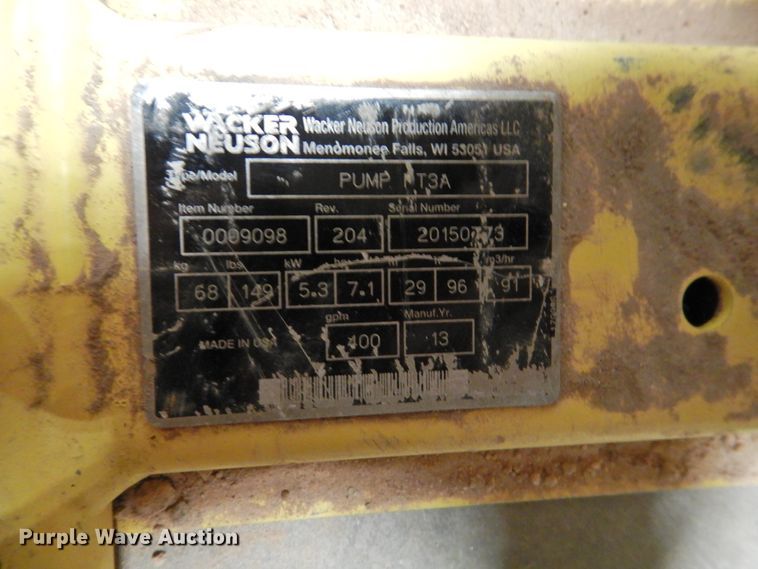 image for item HN9007 Wacker Neuson PT3A trash pump
