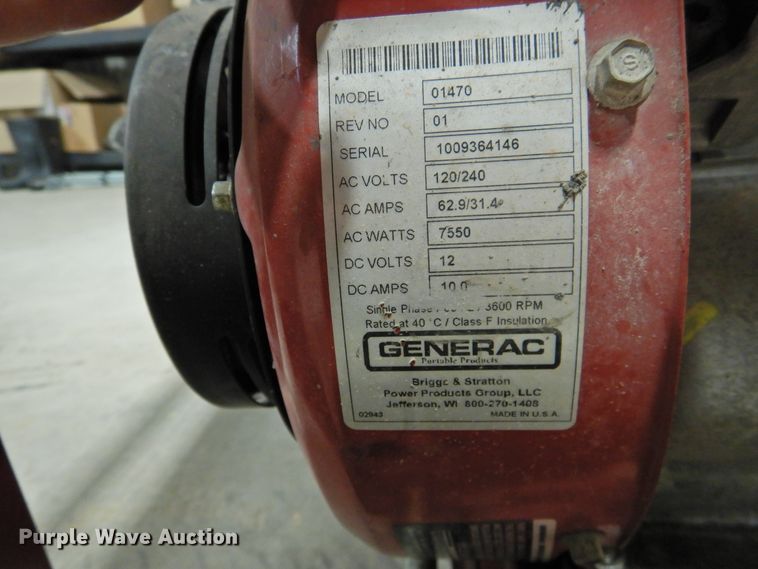 image for item HN9010 Generac 7550EXL  generator