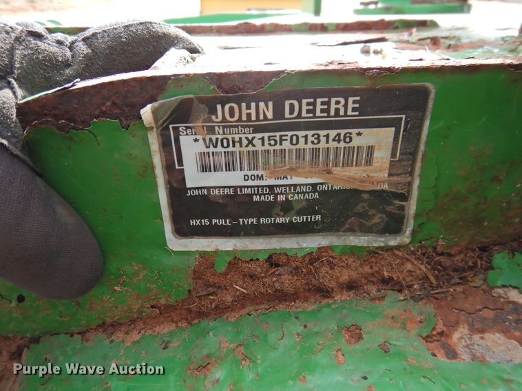 image for item DG1618 John Deere HX15  batwing rotary mower
