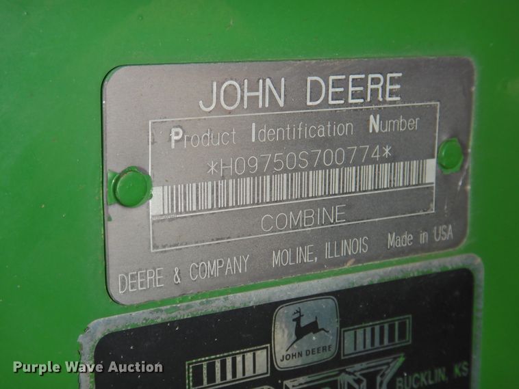 image for item DG1625 2003 John Deere 9750 STS  combine