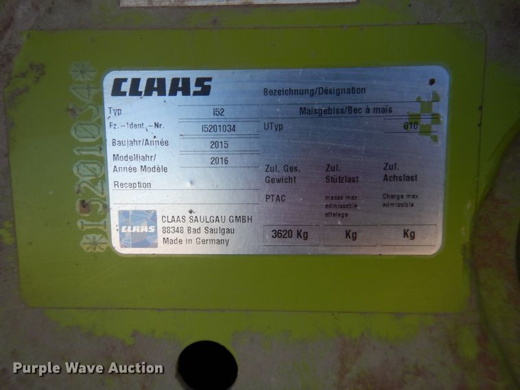 image for item DJ4926 2016 Claas 152  rotary forage head