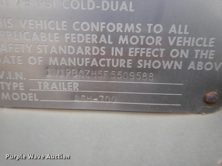 image for item DL2747 1985 Wilson AGH700 grain trailer