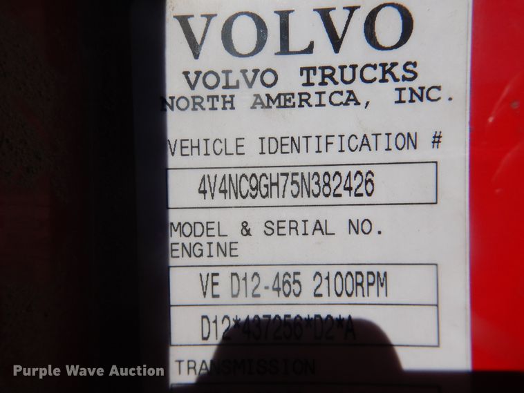 image for item HL9570 2005 Volvo VNL  semi truck
