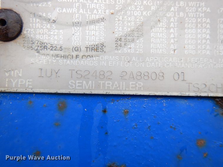 image for item DF6416 2002 Utility  side curtain trailer