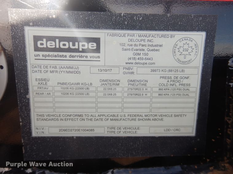 image for item DG8450 2014 Deloupe LDD/CRC jeep/dolly trailer