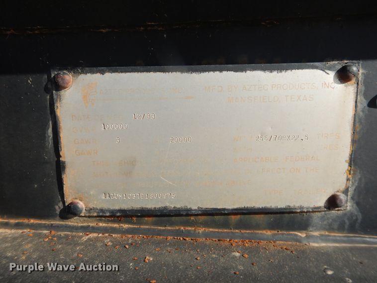 image for item DG8453 1984 Aztec lowboy equipment trailer