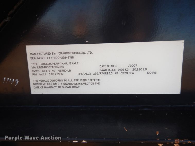 image for item DG8458 2008 Dragon oilfield trailer