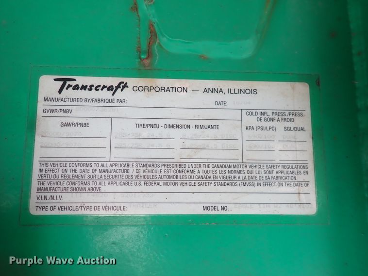 image for item DJ0045 2005 Transcraft Eagle 2 Super Beam flatbed trailer