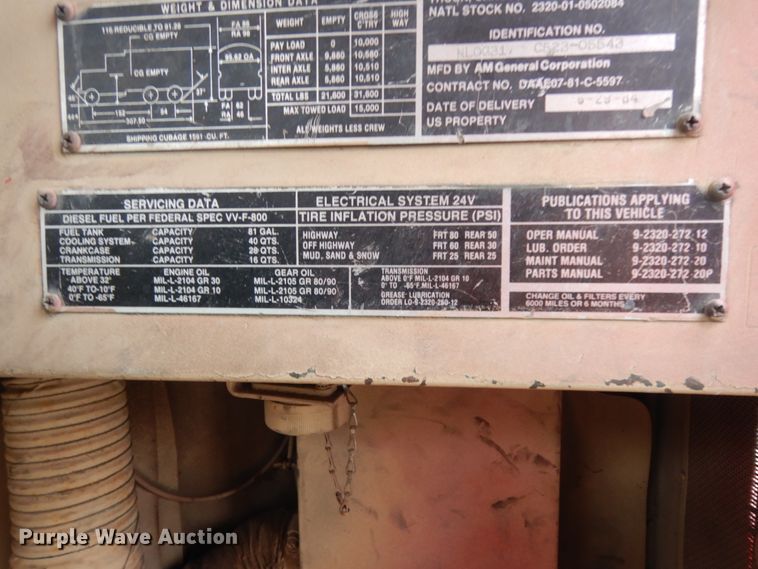 image for item DJ8195 1984 Am General  tanker fire truck