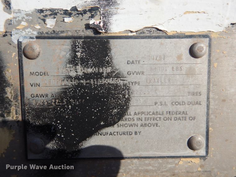 image for item DJ8616 1997 Transcript Eagle W248X96  flatbed trailer