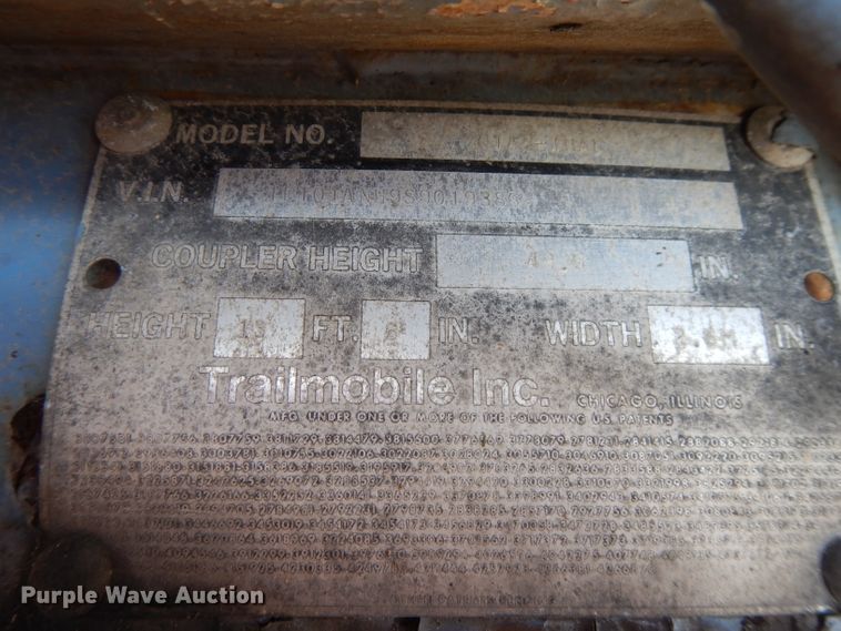 image for item DL2010 1995 Trailmobile 01AN-1UAL  refrigerated van trailer