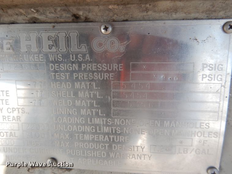 image for item FA9374 1977 Heil tank trailer