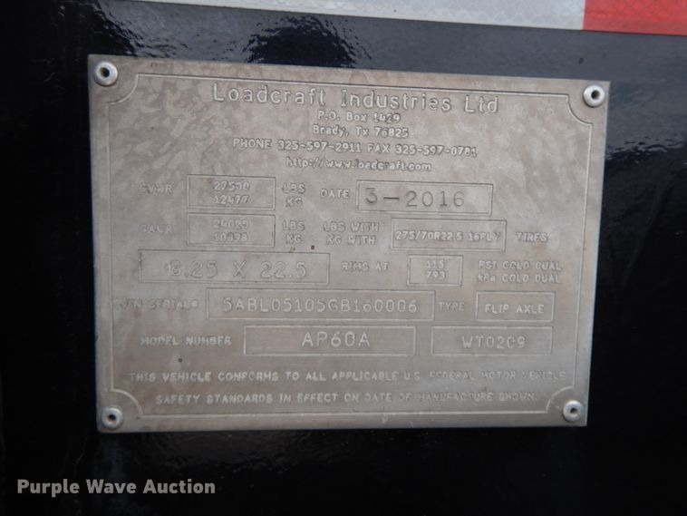 image for item GG9303 2016 Liddell AP60D lowboy equipment trailer