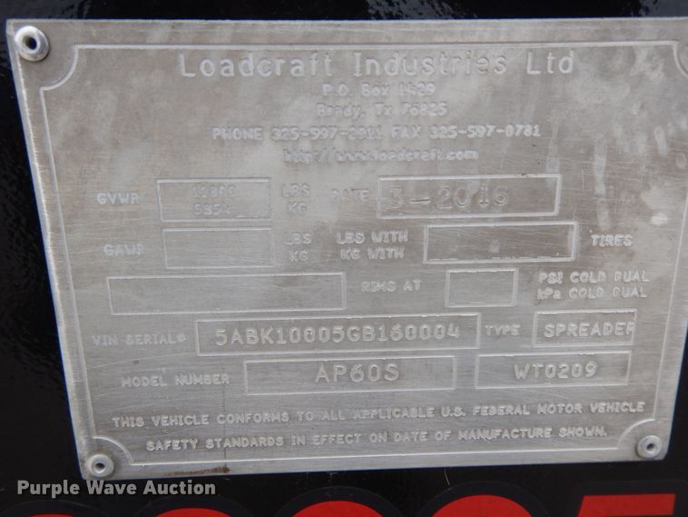 image for item GG9303 2016 Liddell AP60D lowboy equipment trailer