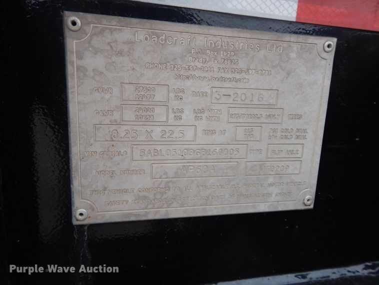 image for item GG9303 2016 Liddell AP60D lowboy equipment trailer