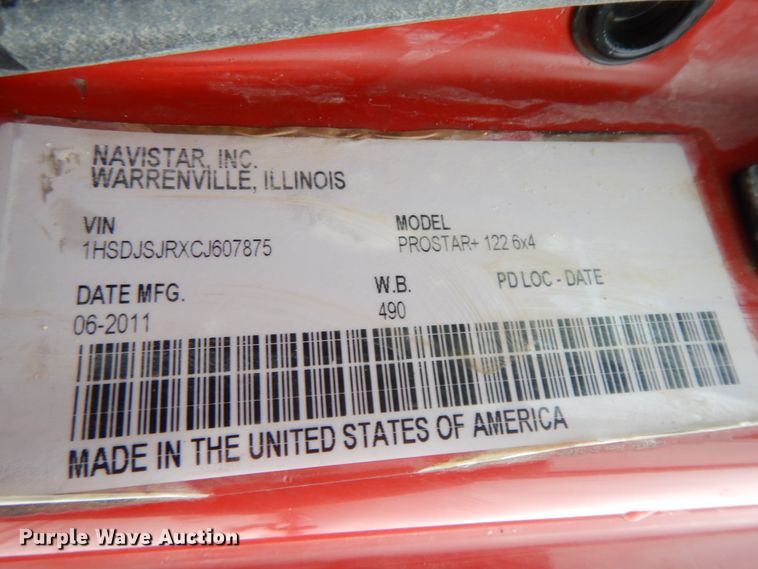 image for item GG9337 2012 International ProStar Plus Eagle  semi truck