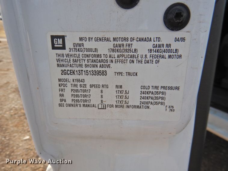 image for item DG1653 2005 Chevrolet 1500  Crew Cab pickup truck