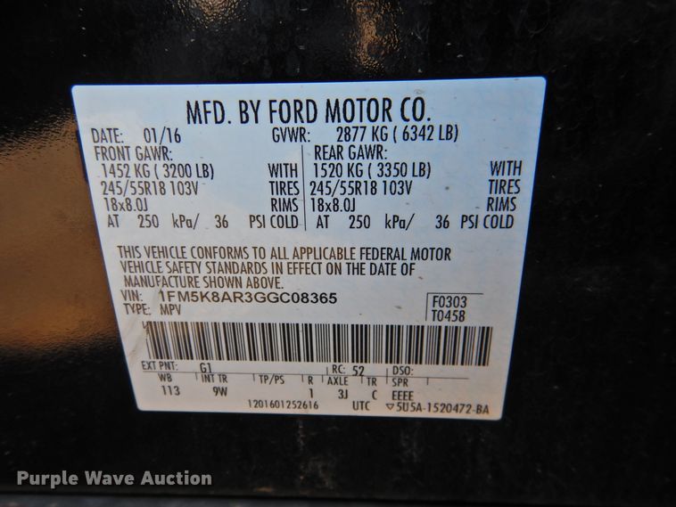 image for item DG1656 2016 Ford Explorer Police  SUV