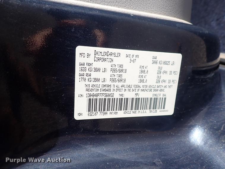 image for item DJ0041 2007 Dodge Durango SLT  SUV