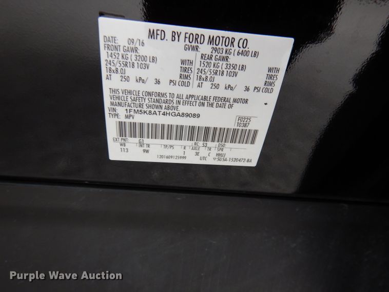 image for item DJ2841 2017 Ford Explorer Police Interceptor  SUV