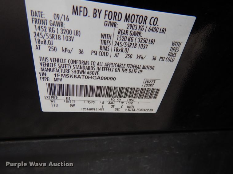 image for item DJ2842 2017 Ford Explorer Police Interceptor  SUV