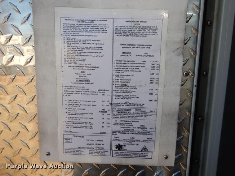 image for item DL2088 2012 International TerraStar  ambulance
