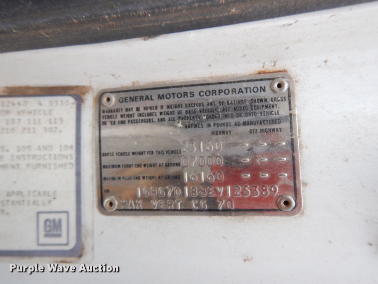 image for item GG9334 1984 Chevrolet 70  box truck