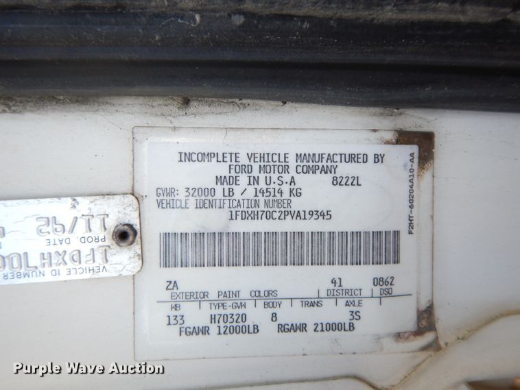 image for item GG9375 1993 Ford Cargo 7000  street sweeper truck