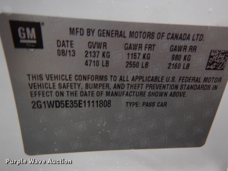 image for item GT9547 2014 Chevrolet Impala Police