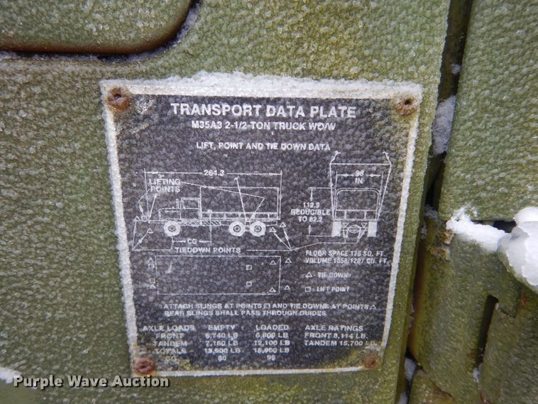 image for item GT9564 2002 Am General M35A3  flatbed truck