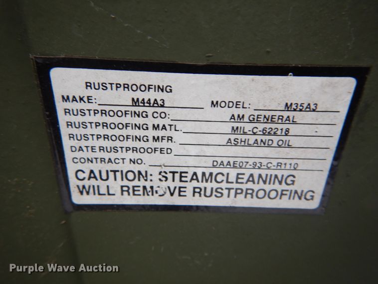 image for item GT9564 2002 Am General M35A3  flatbed truck