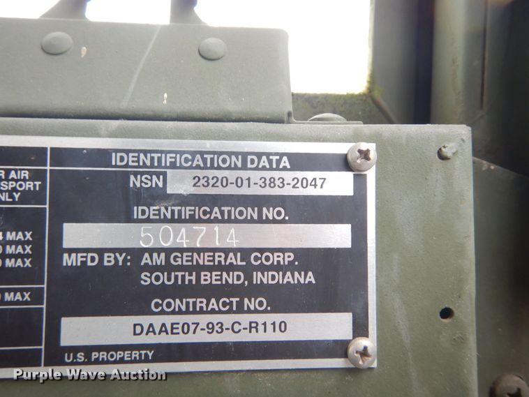 image for item GT9564 2002 Am General M35A3  flatbed truck