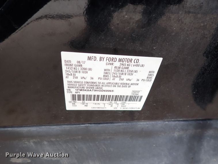 image for item HC9885 2017 Ford Explorer Police Interceptor  SUV