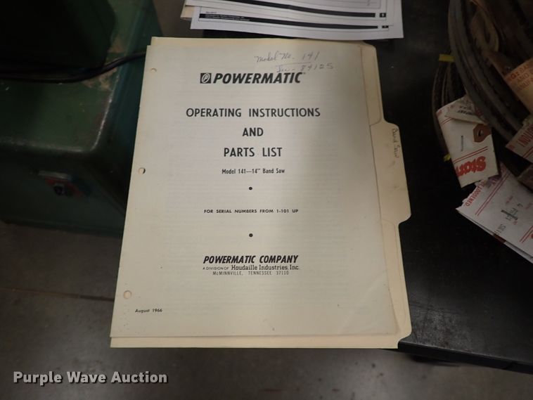 image for item HC9916 Powermatic 141 bandsaw