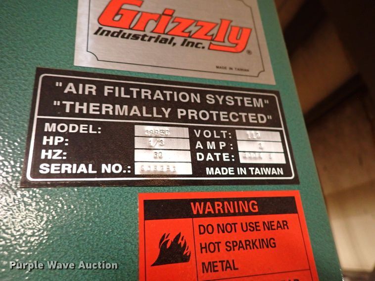 image for item HC9943 Grizzly air filtration system