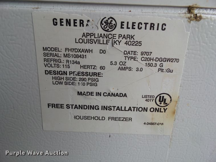 image for item HF9735 GE FH7D chest freezer