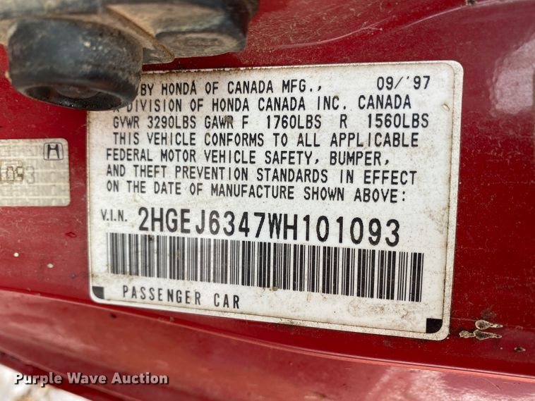 image for item HR9406 1998 Honda Civic