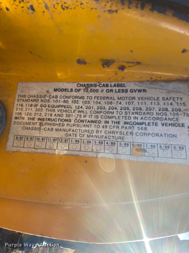 image for item HR9412 1988 Dodge Dakota  utility bed pickup truck