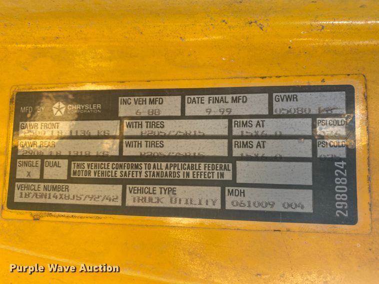 image for item HR9412 1988 Dodge Dakota  utility bed pickup truck