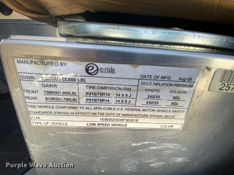 image for item HR9423 2008 E-Ride  utility vehicle