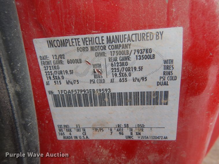 image for item HS9840 2003 Ford F550 Super Duty  dump truck