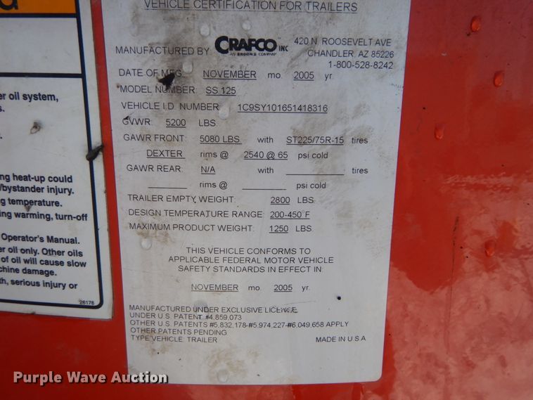 image for item HV9619 2005 Crafco SS125  crack sealer