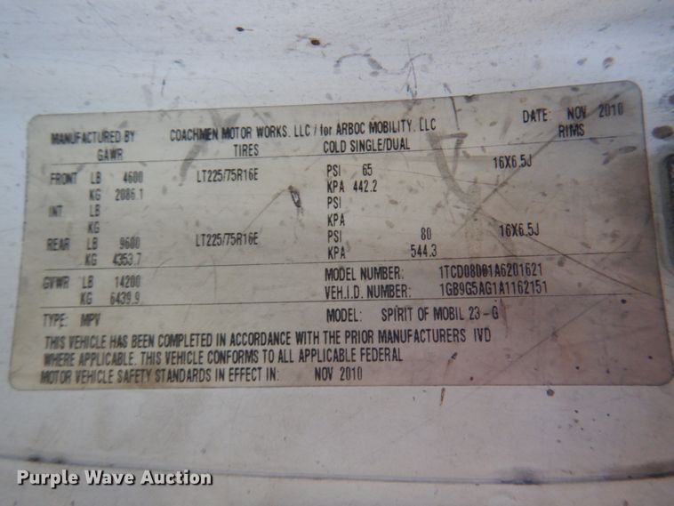 image for item HW9855 2010 Chevrolet Express  shuttle bus