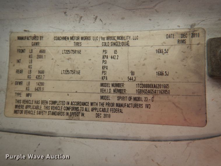 image for item HW9860 2010 Chevrolet Express  shuttle bus