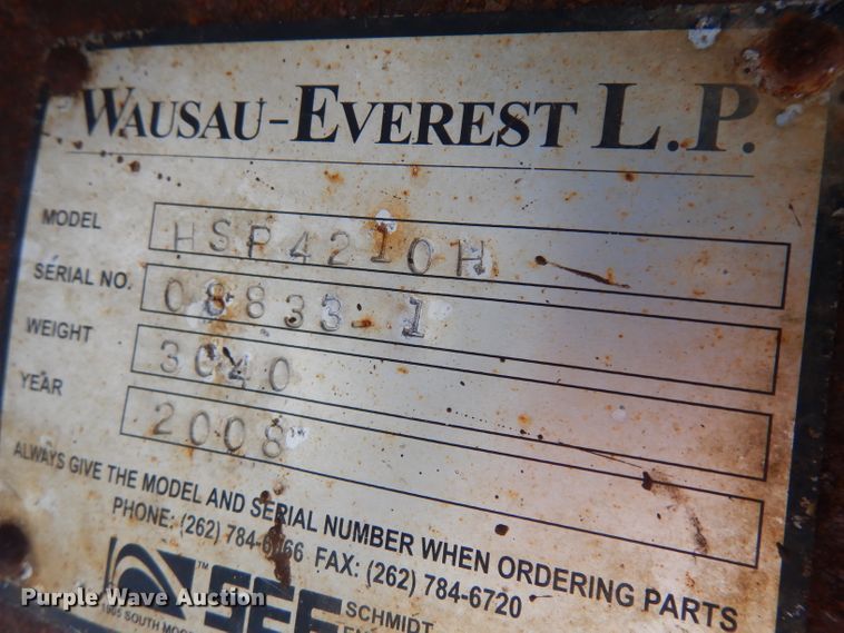 image for item IP9000 2008 Wausau-Everest HSP4210H skid steer snow plow